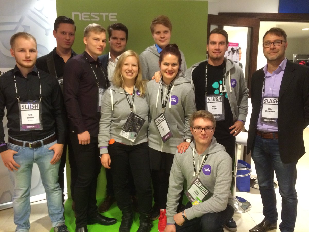 NesteGlobal's tweet photo. No win this time but still great ideas and energy! Thank you to Redline and Innosense! #GoTeam #ADIC15 #slush15 https://t.co/IVP60nW5UP