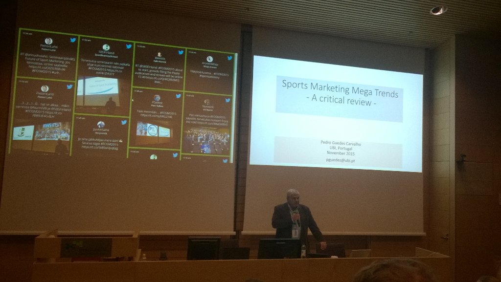 tiikkaja's tweet image. Seminar kick off with a critical review on sports marketing megatrends #FOSM2015 @HAAGAHELIAamk