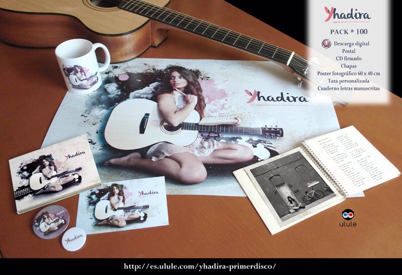 El pack 100 trae un montón de cositas chulas y originales ☺️ Míralo en: es.ulule.com/yhadira-primer… quedan 4 días! 🎸