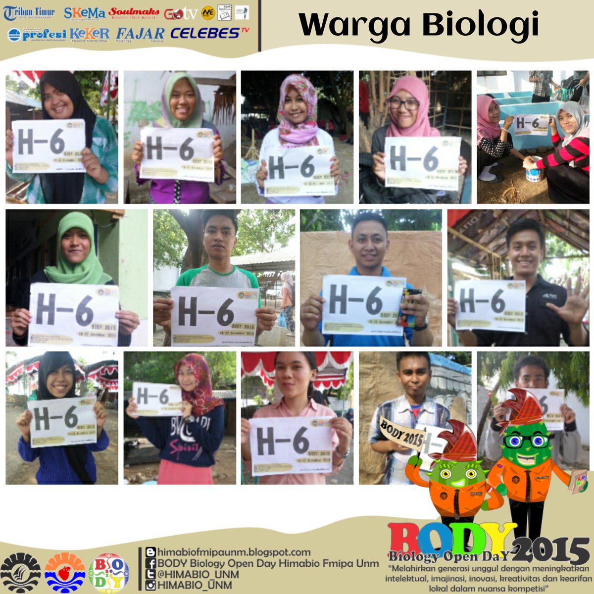 HMJBiologi_UNM's tweet photo. H-6 BODY 2015 #SemangatWargaBIOLOGI @MksEventcom @SoulMaksMagz @keker_fajar @tribuntimur @Profesi_Online #BODY2015 https://t.co/xnh0iIKjLN