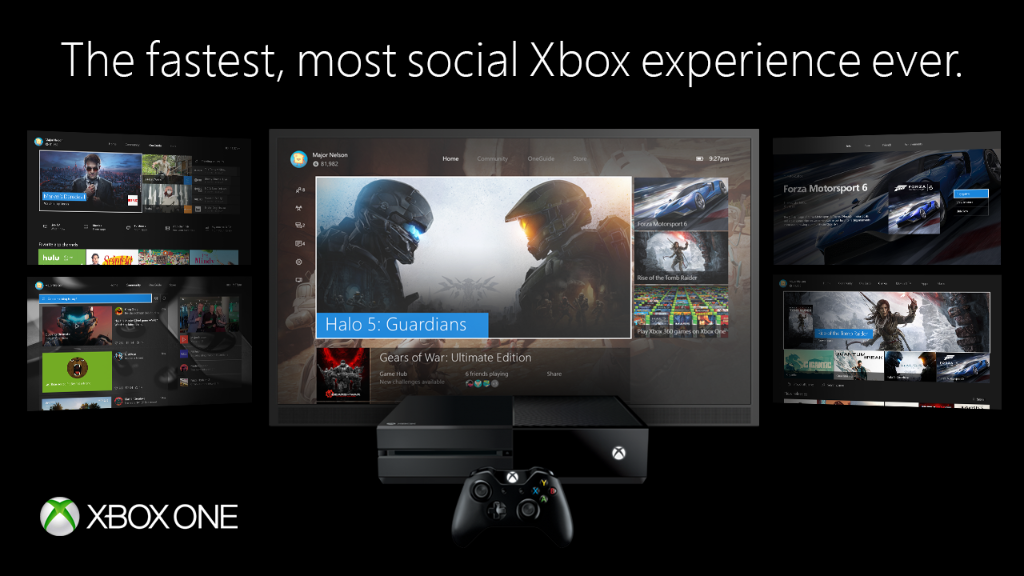 XBOX's tweet photo. Go faster. Share more. The new #XboxOne experience launches today. https://t.co/JYzIdBKfce https://t.co/xkrABW7O4u