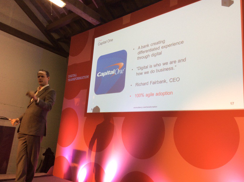 farhanLDN's tweet photo. The entire business at @CapitalOne turned 100% agile #FOM2015 #FOM15 https://t.co/MPhLOn1NKS