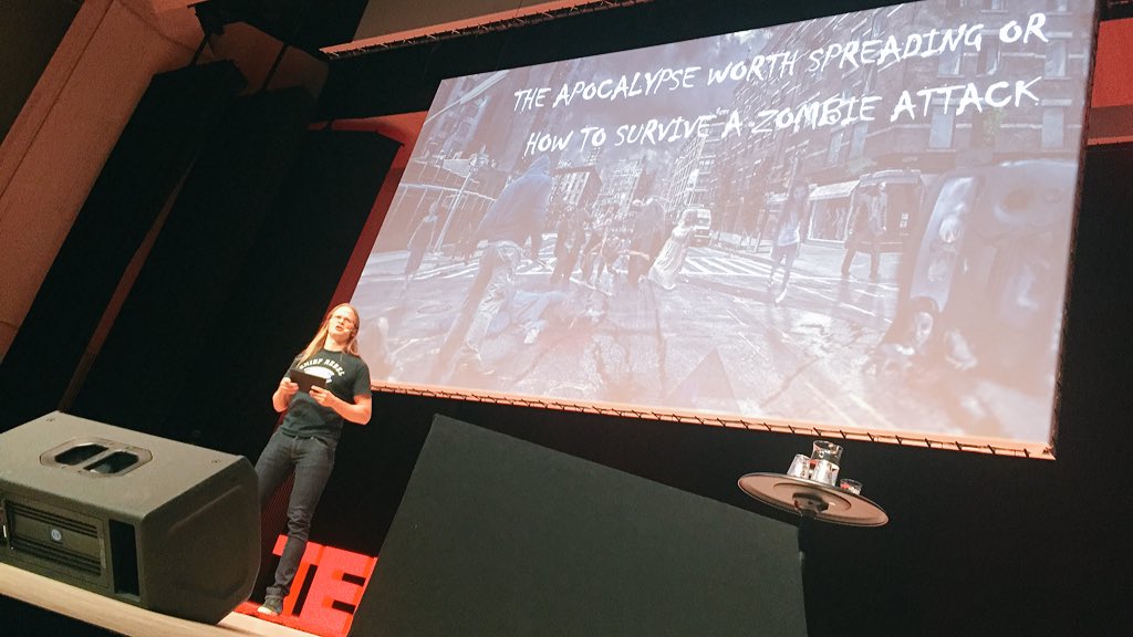 "Zombies and the apocalypse are the new black." Herman Geijer author of @nejtackzombies at #tedxsthlm #tedx