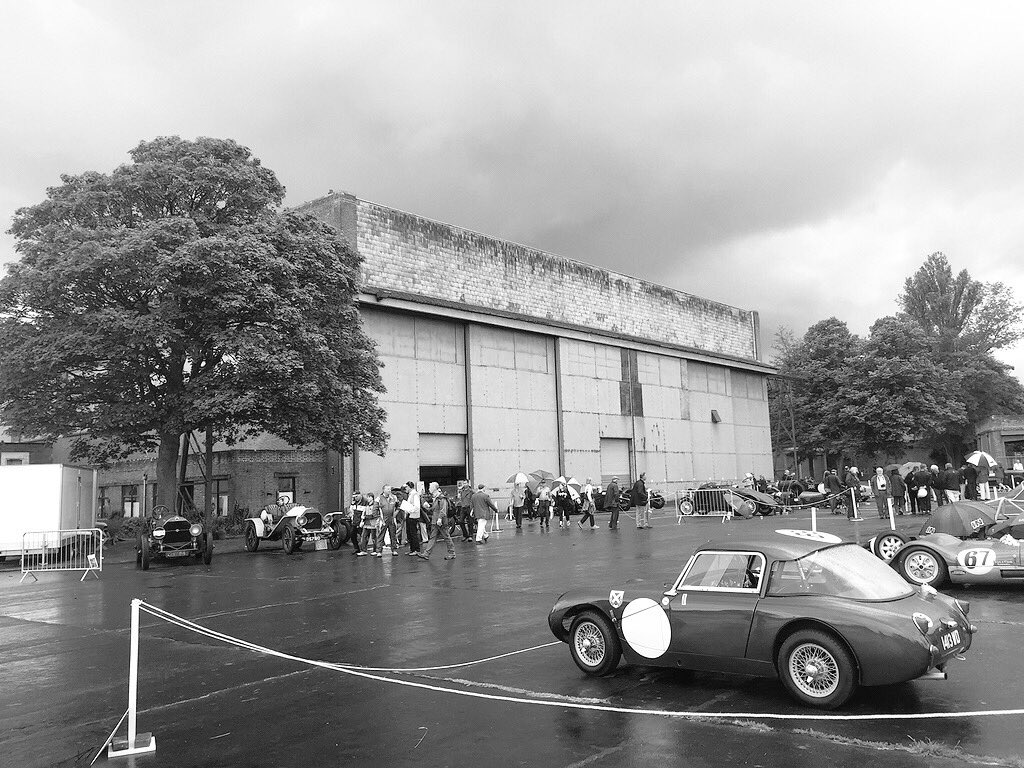downshift_media's tweet photo. @DriftNuts at a very wet @BicesterH for the @flywheelfest back in June. #oldRAFbase #restoration #usefulagain https://t.co/1HOhhT9AsY