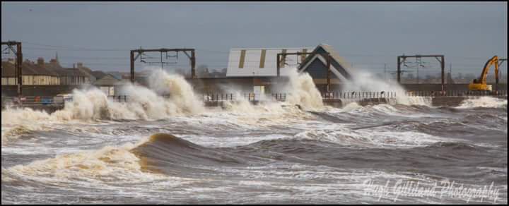 LindaFSemple's tweet photo. 'Seasons of mists and the rail link to Largs being overwhelmed at Saltcoats - again' #Abigail #replacementbuses https://t.co/4orUDZLYz3