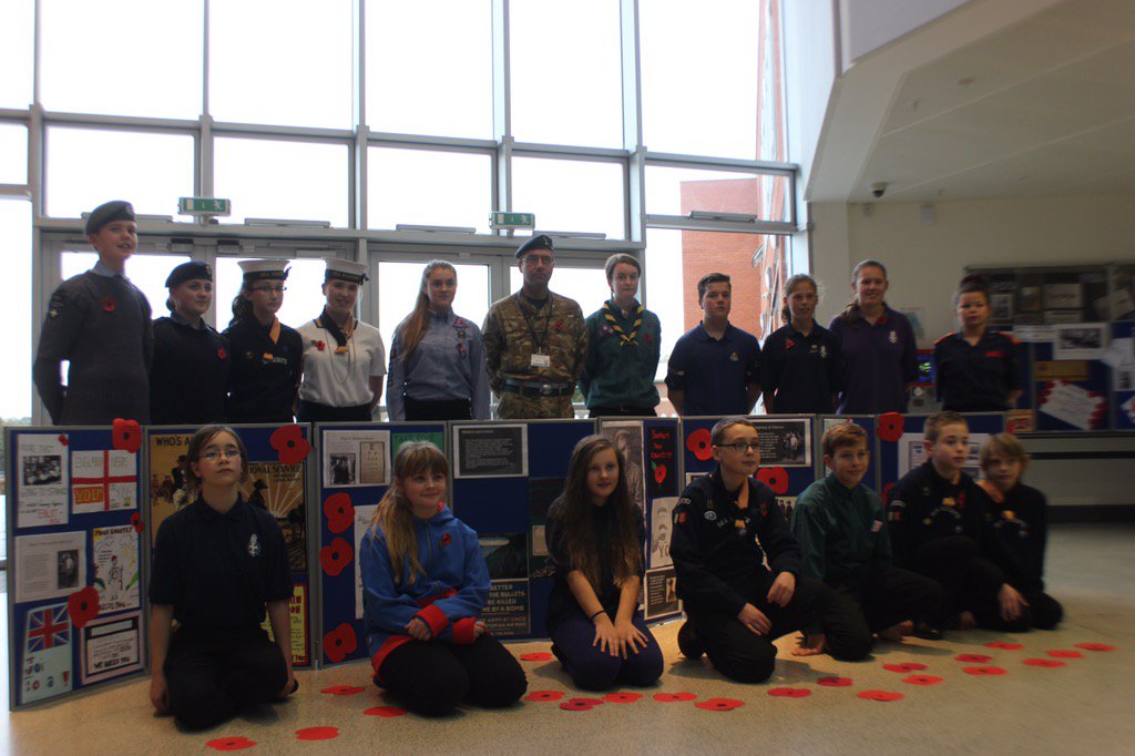 BelfairsAcademy's tweet photo. Many thanks to all our students especially those who came in their cadet uniform. #RemembranceDay #NeverForget https://t.co/4l3l7VMG1C