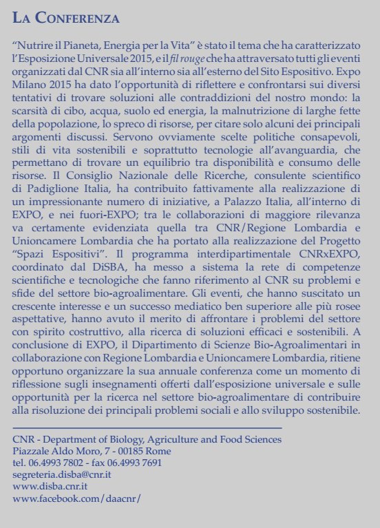 DiSBAcnr's tweet photo. #DopoExpo "Expo 2015: Lessons learned" il 24 e 25 novembre a Milano - #nonfiniscequi https://t.co/m40HsknUZ4 https://t.co/WZ0JMZBcFh