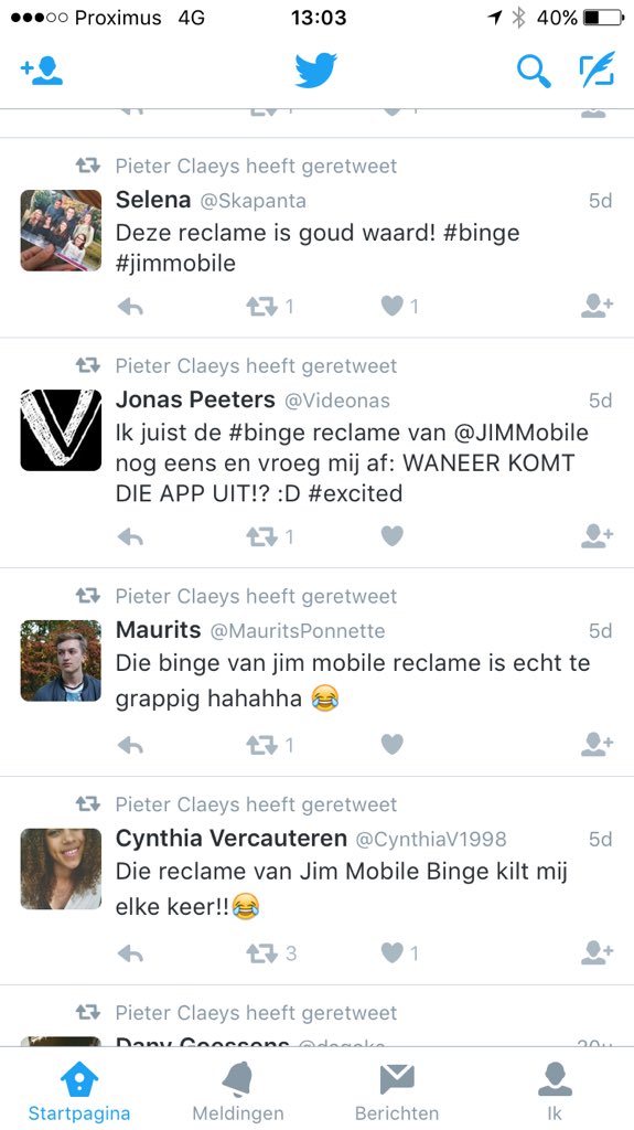 koenvandeun's tweet photo. Ik wil ook een retweet van @Pieker84 !#binge #jimmobile https://t.co/aXuIiTm2J6
