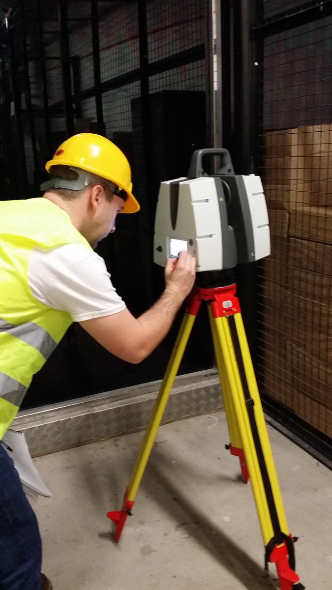 Ergotechnics's tweet photo. Ergotechnics are out on site today with a @Leica_UK P40 laser scanner. Excellent bit of kit. #pointcloud #survey https://t.co/nd9HUDLAkb