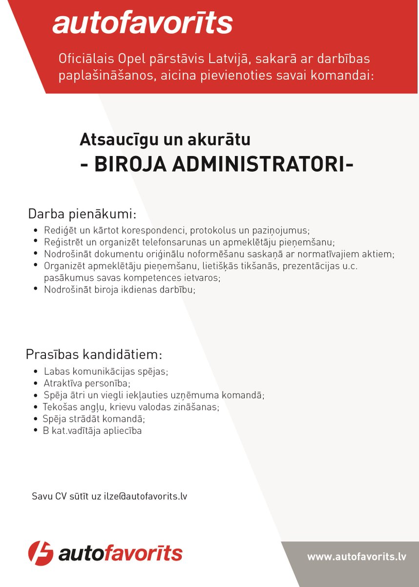 Autofavorits's tweet photo. #teirdarbs  Meklējam papildspēkus savai komandai! https://t.co/xAukiBiovK