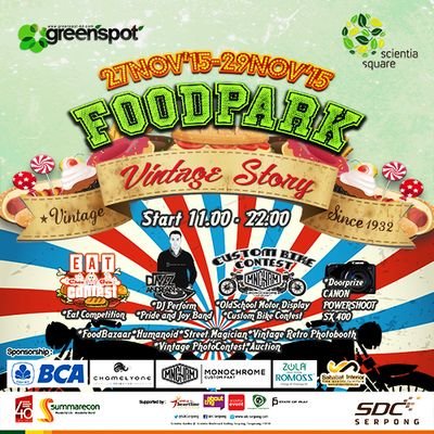 GreenspotEO's tweet photo. Foodpark Vintage Story 27 November 2015 at @SDCSerpong : https://t.co/BrW7Jc6n0e  via @YouTube @SeputarEvent https://t.co/W1KaVlYLvK