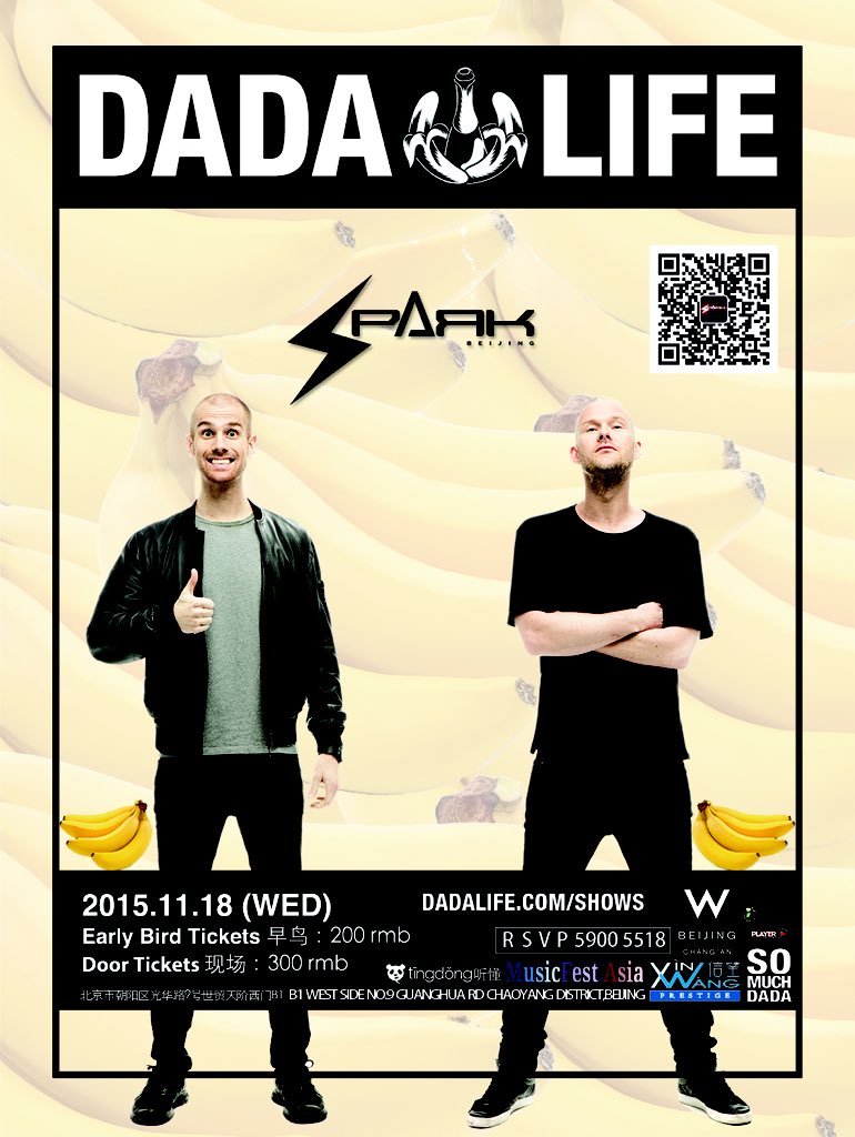 MusicFestAsia's tweet photo. Next week Weds Nov 18 Swedish EDM #DJs #DadaLife live! in #Beijing #China @DadaLife @ChinaEDM #ChinaEDM #ChinaTour https://t.co/D5BWXDh1pp