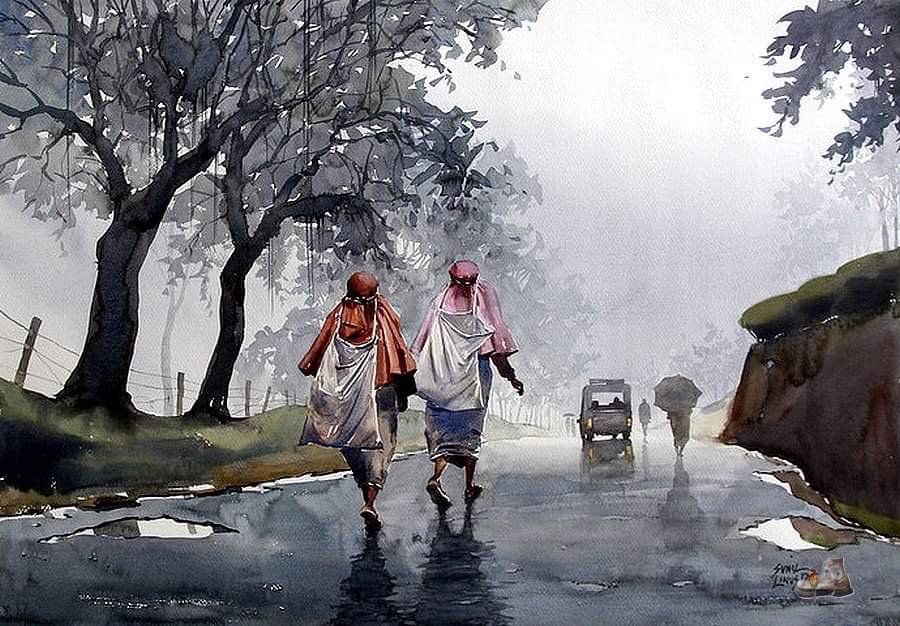 artstreamme's tweet photo. Sunil Linus - Misty Morning.. #Watercolor #ArtStreamMe https://t.co/wcgwi8MrY8