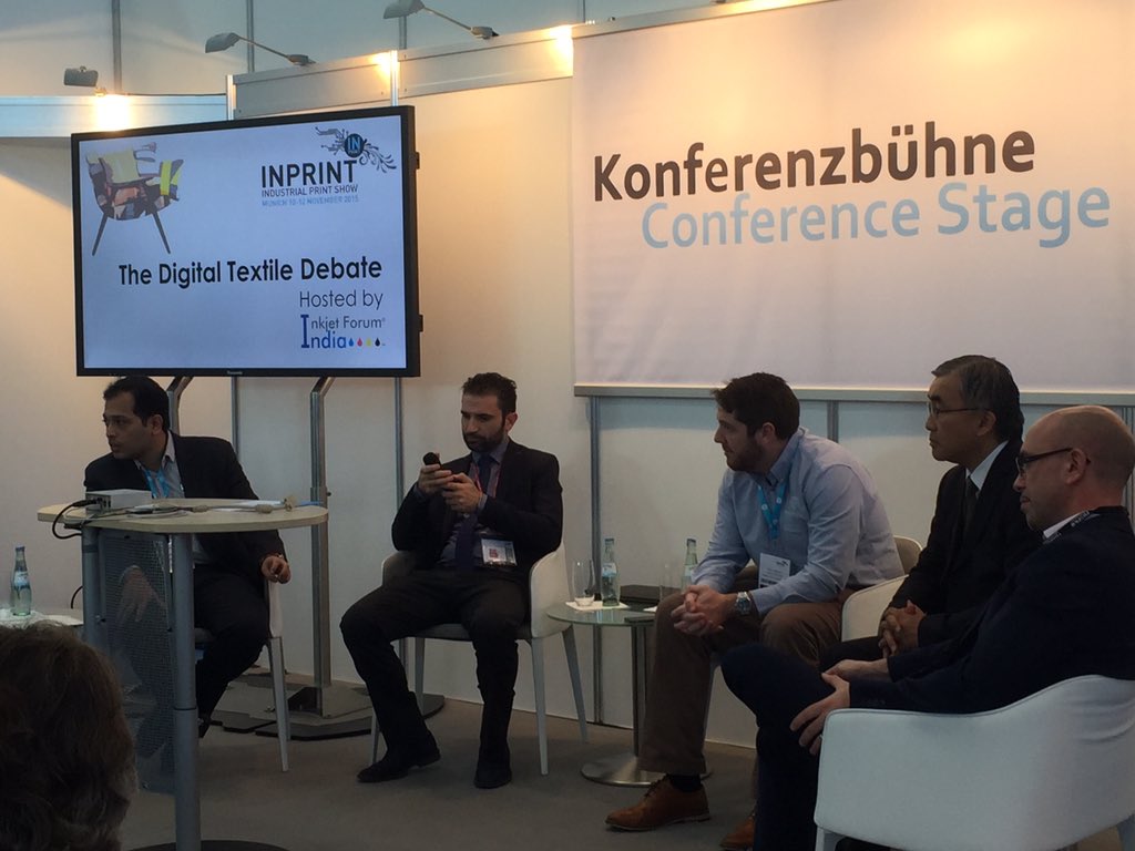 inkjet_india's tweet photo. #digitaltextile debate hosted by @inkjet_india at @InPrintLive. @konicaminolta #Jteck @DiamondDisps @FujifilmInkjet https://t.co/X500KlT9vX