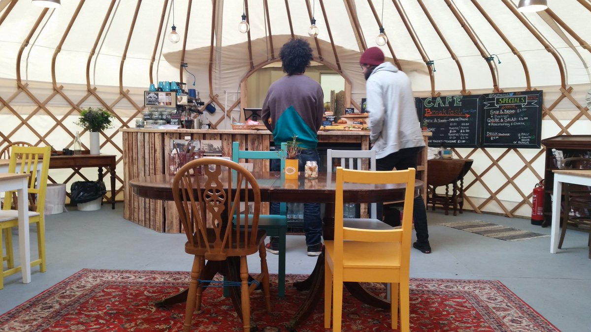 Checking out the new Yurt Cafe near Limehouse today - cute place! <a href="/SKprecinct/">Katharine's Precinct</a>