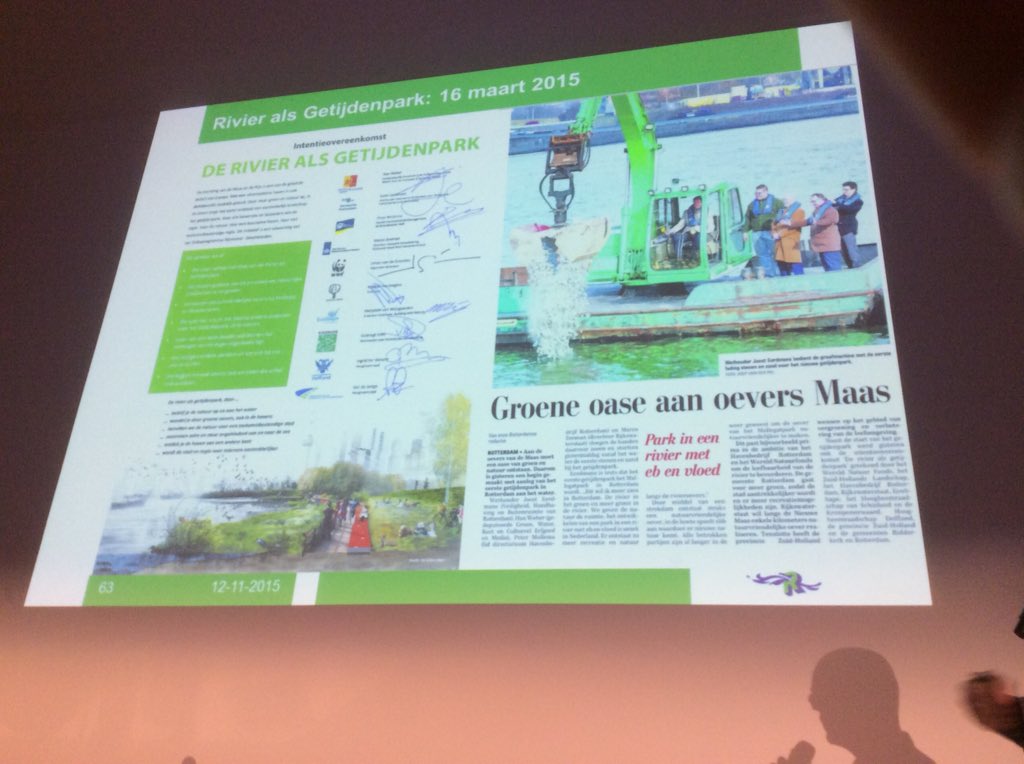 LeeflangHans's tweet image. Rivier als getijdenpark 15/12/15 op het podium @Rijtuigenloods als 1 vd 15 praktijken van @ProeftuinNL @WijmakenNL