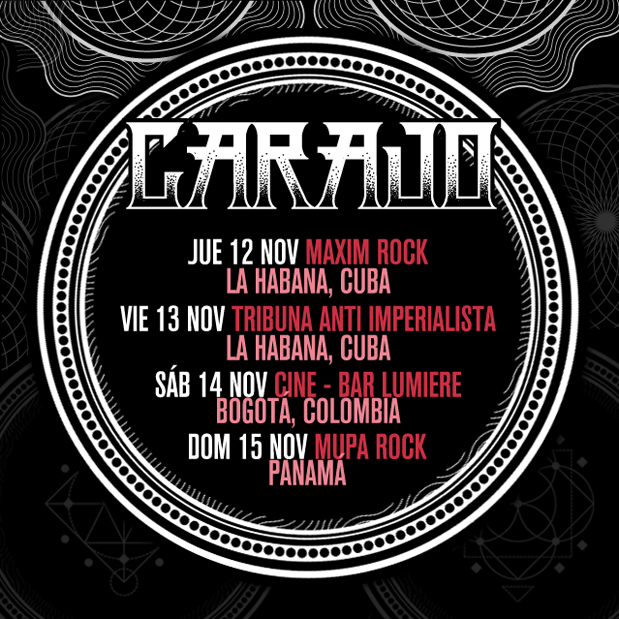Carajoweb's tweet photo. #CarajoGiraCentroamerica arranca hoy en Maxim Rock, Cuba​! Los esperamos a todos en estos 4 días a puro Rackkk #PV https://t.co/Yuwb7BjuXe
