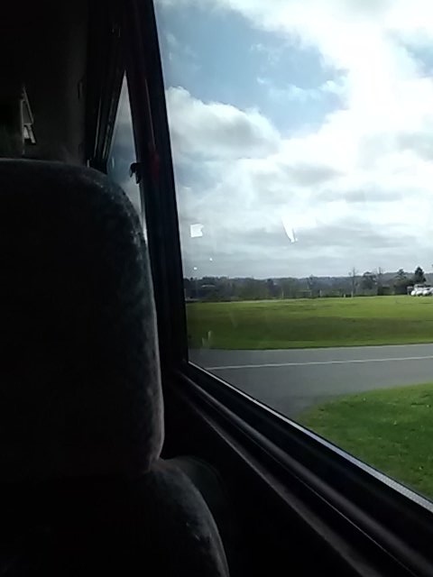 Bus ride to the airport...headed to <a href="/PhoenixRaceway/">Phoenix Raceway</a> ...I feel like a senior citizen in this thing