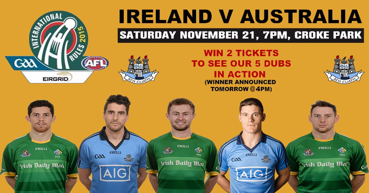 DubGAAOfficial's tweet photo. TICKET GIVEAWAY:

RT &amp; Follow if you don't already for your chance to win 2 Tickets to the @irfsofficial next Sat! https://t.co/jIE69ilhNI