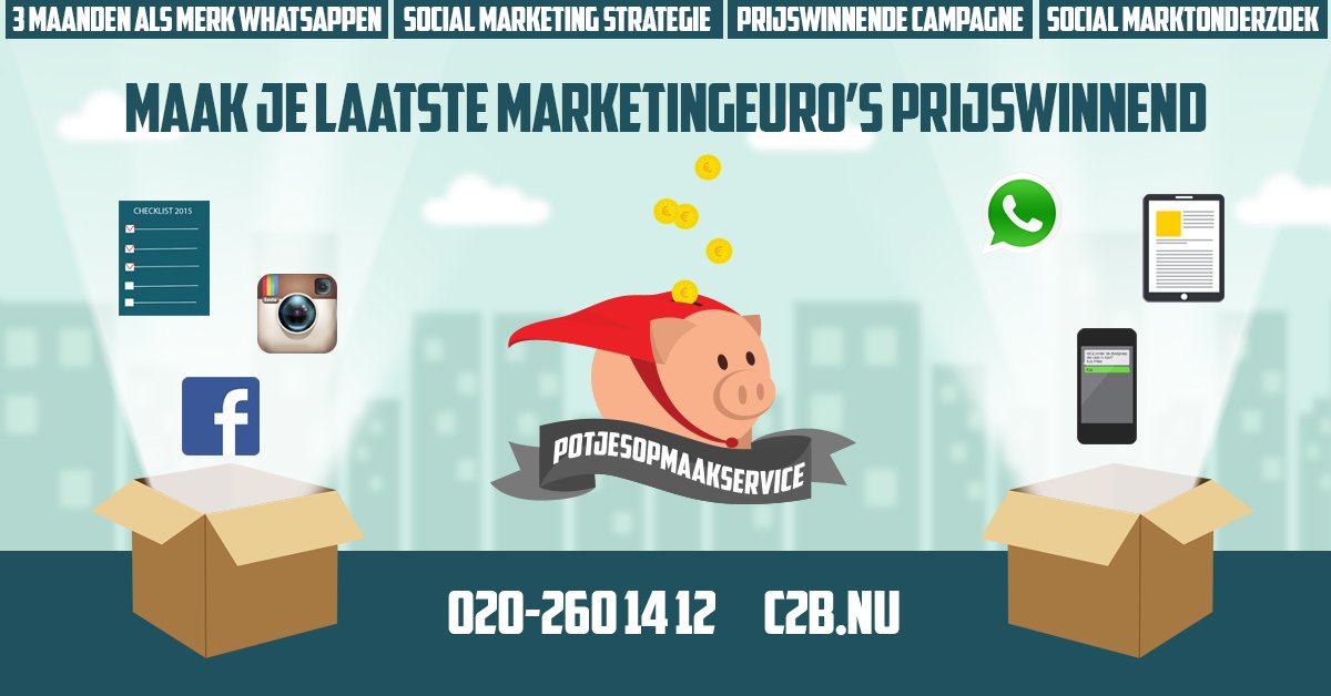 Vers van de pers... C2B's potjesopmaakservice! Komt dat zien, komt dat zien ;-) adformatie.nl/nieuws/c2b-sta…