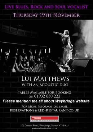 WeybridgeSurrey's tweet photo. Blues, Soul and Rock Night
Lui Matthews &amp; Acoustic Duo!
Live Music at Red Bar Weybridge
https://t.co/fApK26t72c https://t.co/BylPelZgtw