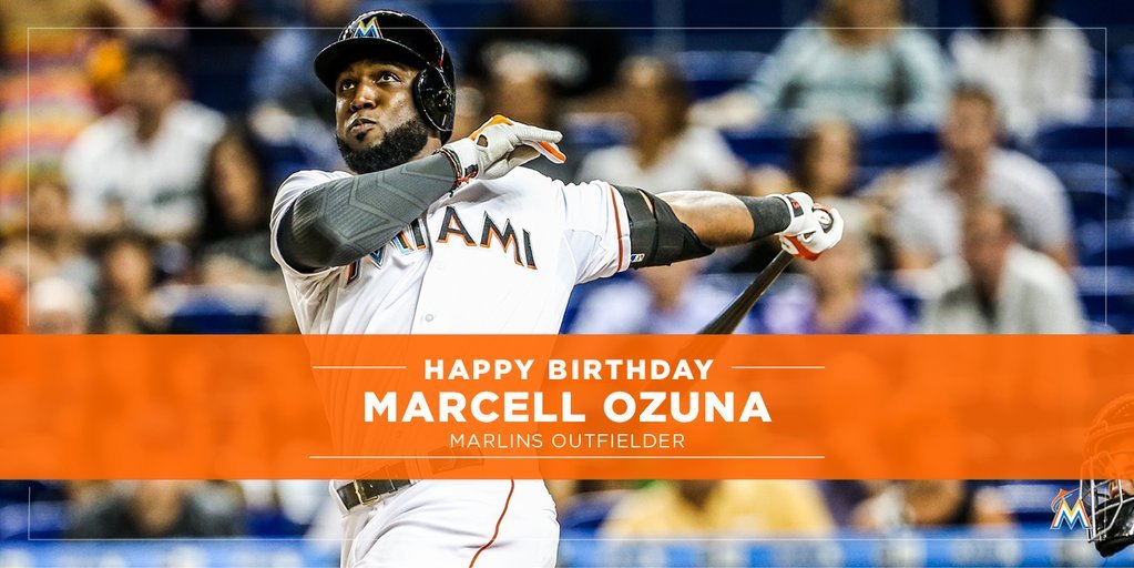 Marlins : Happy birthday to the Big Bear himself, Marcell Ozuna!  