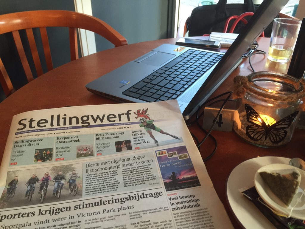 U kunt nog een uur terecht op het spreekuur van de redactie van Stellingwerf. Lunchroom op 't Oost in Wolvega.