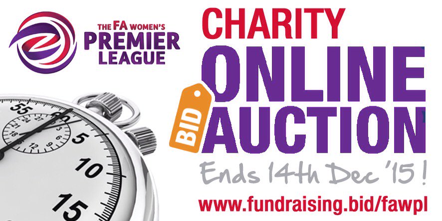 <a href="/BCCare/">Breast Cancer Now</a>. FA WPL Charity Auction now LIVE! When it's gone it's gone! fundraising.bid/fawpl #XmasIsComing #FAWPL