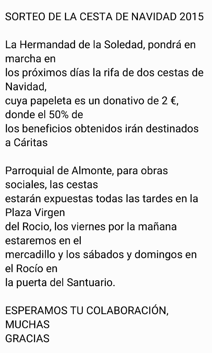 HdadSoledadAlm's tweet photo. Participa y gana en nuestro sorteo de la cesta de navidad para estas navidades. https://t.co/HSSlzZBW8j