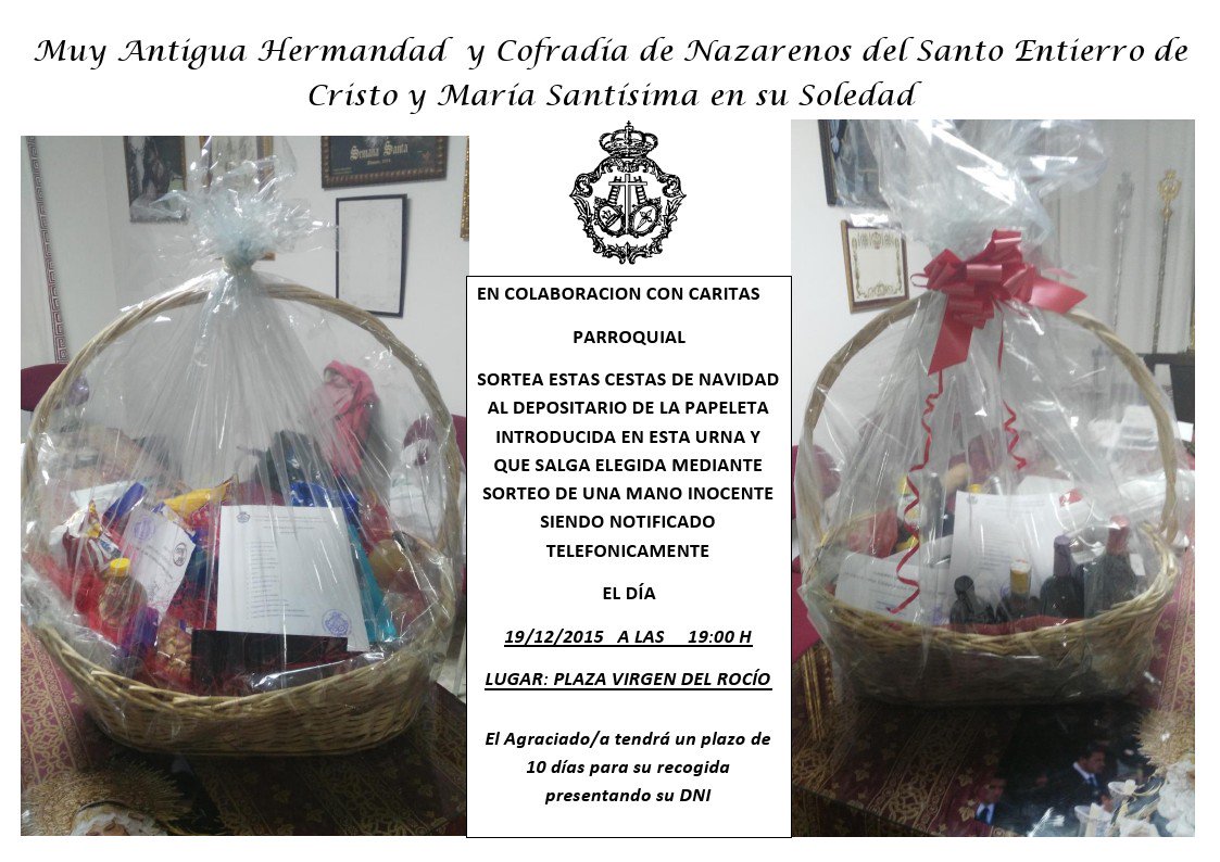 HdadSoledadAlm's tweet photo. Participa y gana en nuestro sorteo de la cesta de navidad para estas navidades. https://t.co/HSSlzZBW8j