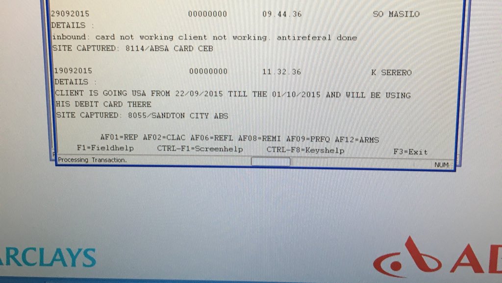 UlrichJvV's tweet photo. After bad service and abandoned abroad, @Absa still can't fix my travel related card issues. Any other bank want me? https://t.co/1XcsyyJRKE