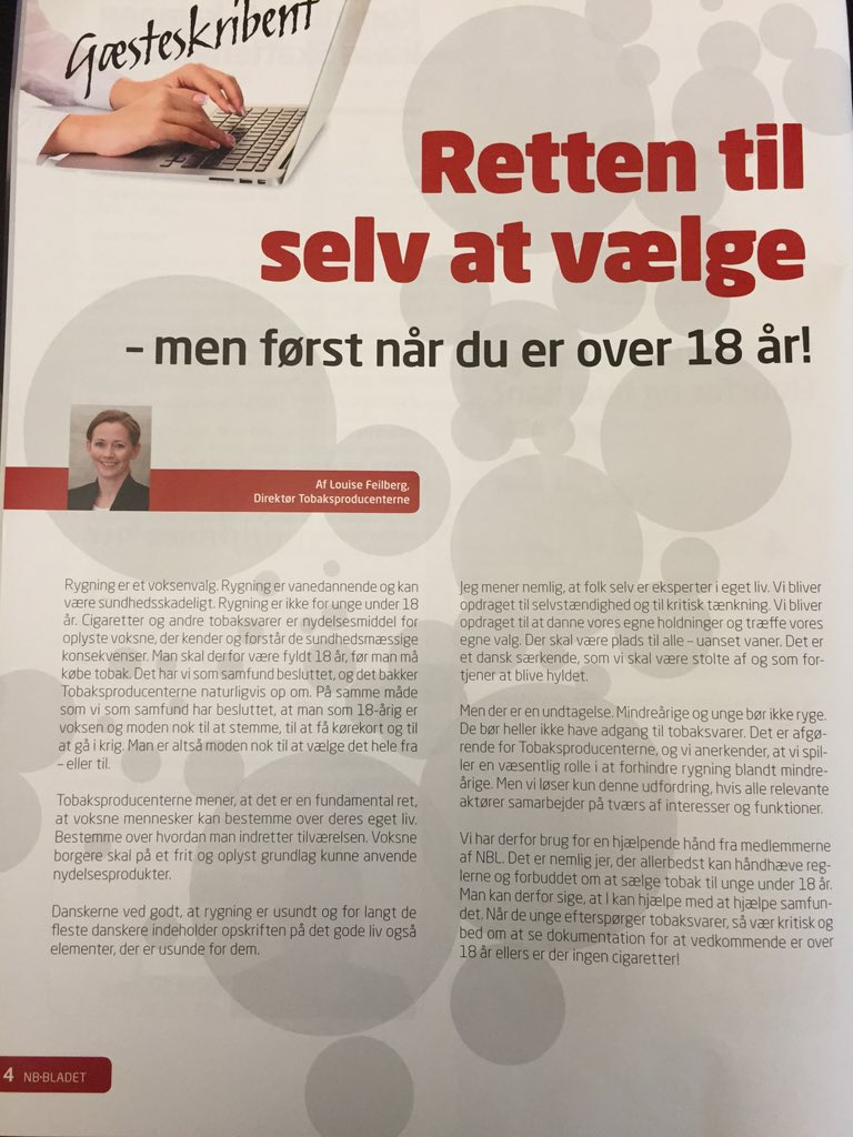 Retten til selv at vælge #tobak #sundpol #dkpol <a href="/tobaksproducent/">Tobaksproducenterne</a> @AndersHjelholt