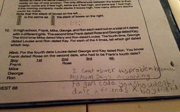 YouMagazine's tweet photo. This sassy fourth grader schooled her teacher in girl code on ‘inappropriate’ maths question https://t.co/1pNxepIOOs https://t.co/LhET69BoKm