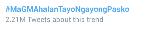 Aquarian_215's tweet photo. All I can see is two point twenty one million organic tweets and yet top three? Why?!  #MaGMAhalanTayoNgayongPasko https://t.co/3O0v1I5DrU