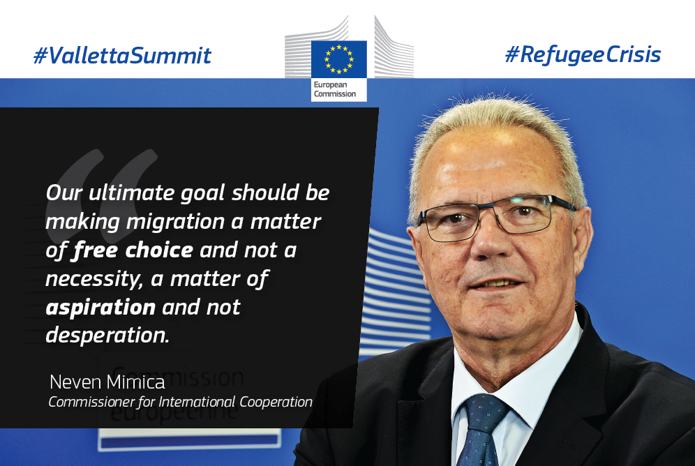 EK_Hrvatska's tweet photo. Povjerenik @MimicaEU na #VallettaSummit: o #RefugeeCrisis ciljevima. #Valletta https://t.co/G23oozZwkd
