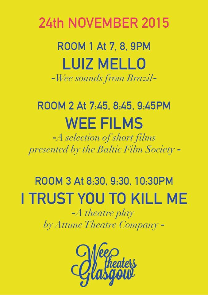 Line up for our next event is confirmed. Join us for live music, films &amp; original theatre at @SloansGlasgow #whatson