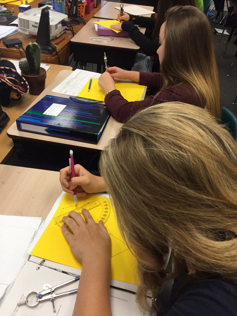 jwmhs_schultz's tweet photo. Mrs. Money's Geometry Honors learn about angle bisectors of triangles .. #MustangLearning #Live4Math #Live4Mustangs https://t.co/F49GQ3GW7M