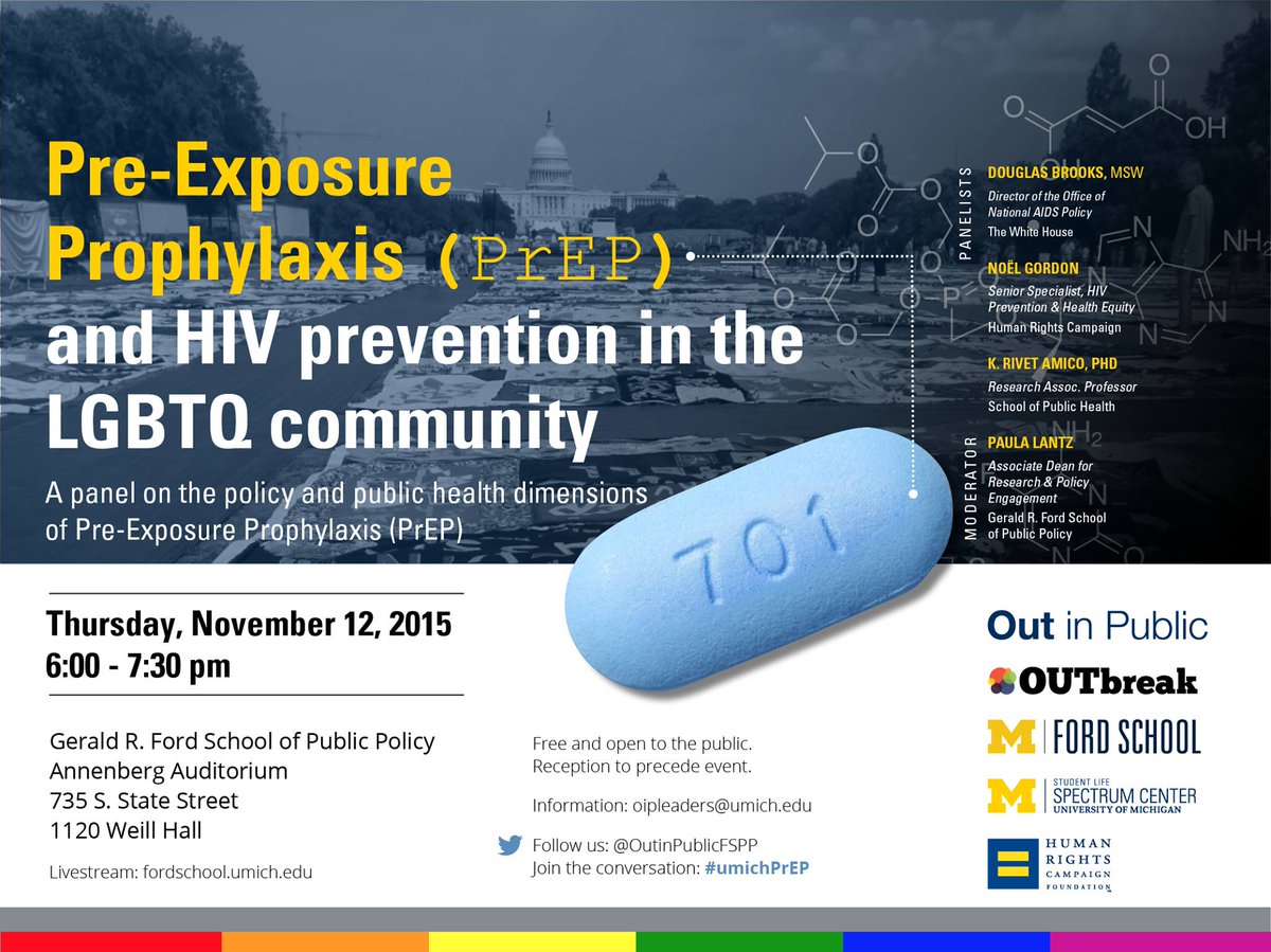 larrylafountain's tweet photo. TODAY Pre-Exposure Prophylaxis (PrEP) & HIV prevention LGBTQ community
https://t.co/An5KRWUf1Y #umichPrEP #AnnArbor https://t.co/GAGU71ghx4