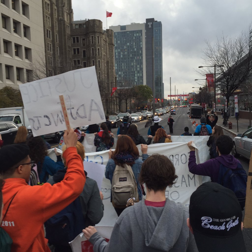 fem_alliance's tweet photo. Temple takes Broad St @TempleUniv #MillionStudentMarch #MSMPhilly https://t.co/JL4SNy9M2a