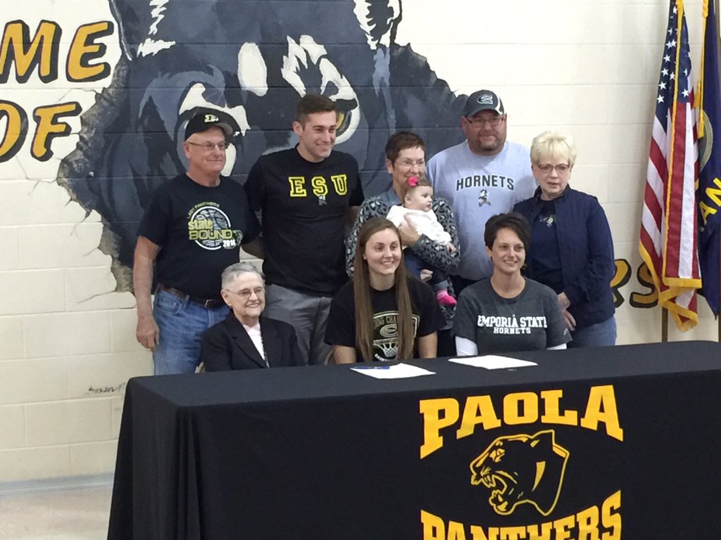 paolahighschool's tweet image. Congrats to Mo Laudan, signing today with @emporiastate @ESUHornets Way to go, Panther!