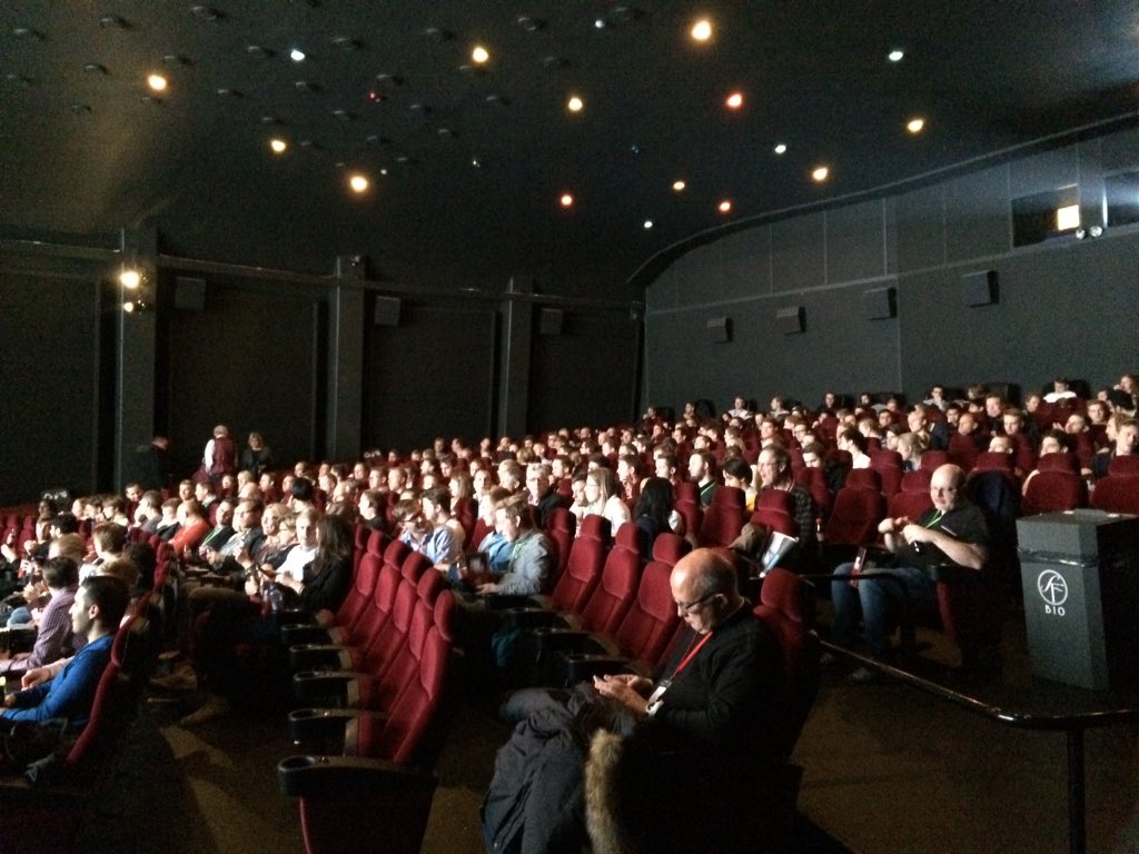 En hel biosalong full med ingenjörer! Tack <a href="/Ingenjorsjobb/">Ingenjörsjobb</a> för ett bra evenemang! #ingbio #ingenjoerskonst