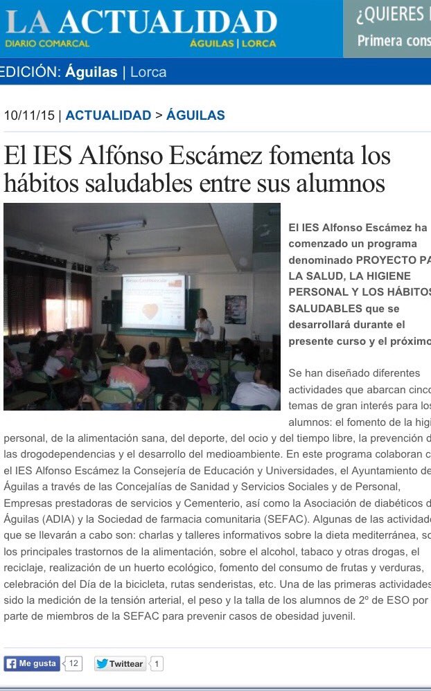 MGil113's tweet photo. MePAFac @SEFAC_aldia @educaadolescent en el IES Alfonso Escámez #Águilas(Murcia) https://t.co/Np8bYHYNIQ