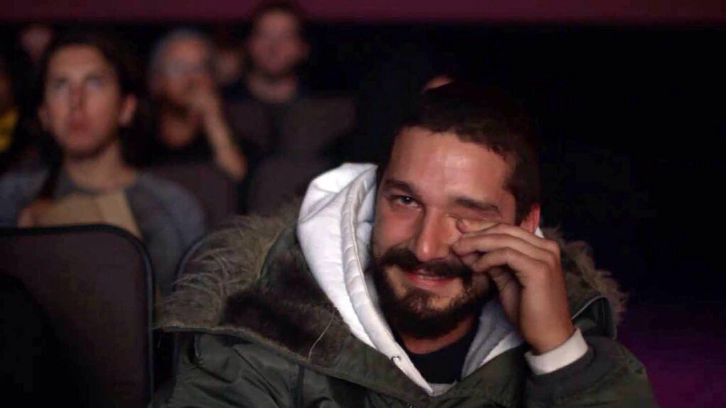 jjrack's tweet photo. Shia really loved the Even Stevens movie after 50 hours. Delirious joy. #louisstevens #allmymovies https://t.co/86MxJvwDJu