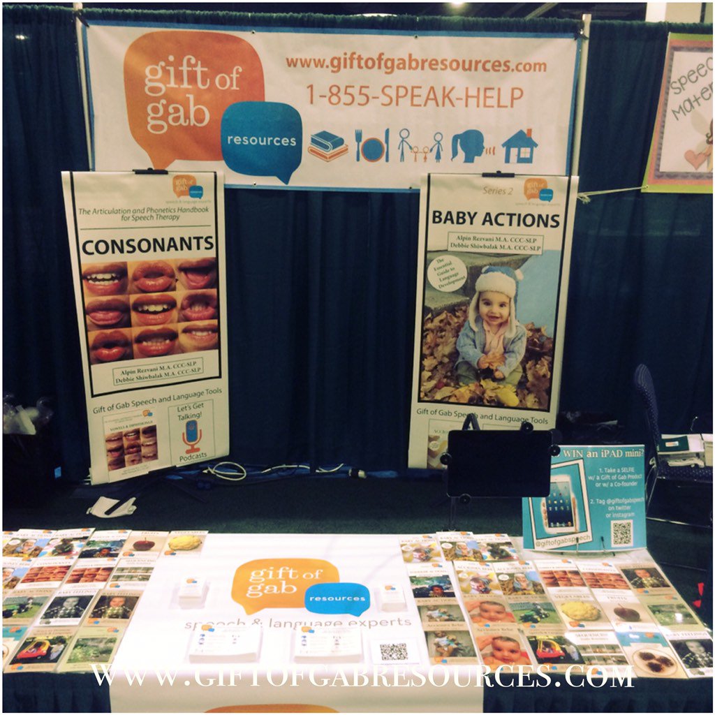 giftofgabspeech's tweet photo. We're all set up!  Come by for a chance to #win a #free #miniipad at #Booth348 and #ASHATweetUp15!  #slpeeps #asha15 https://t.co/pGRHCgvODv