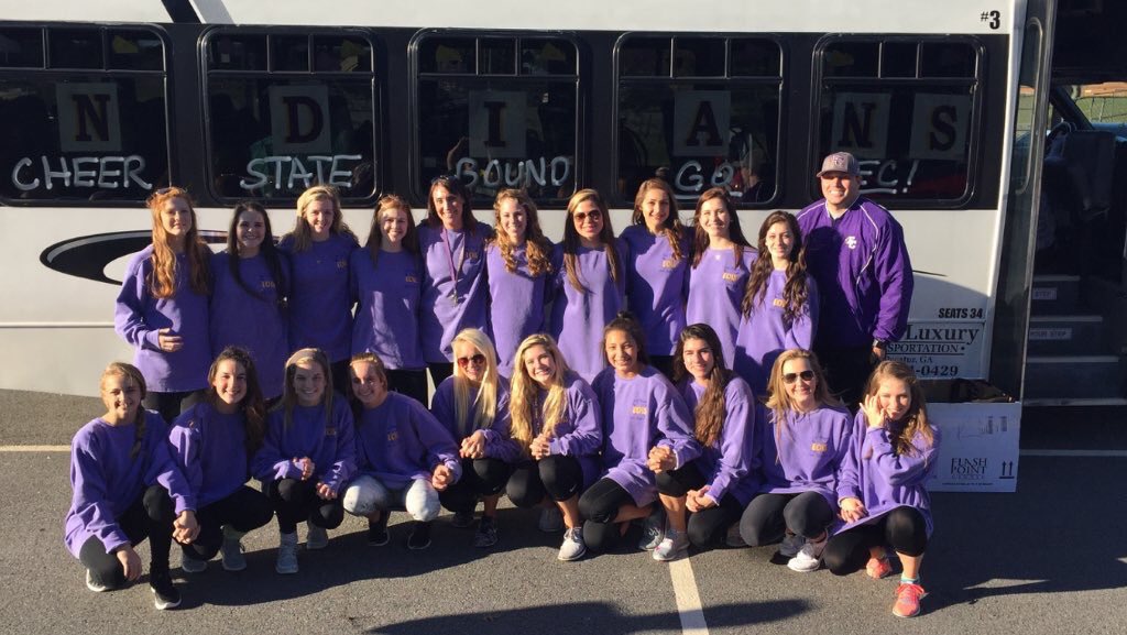 EastCowetaCheer's tweet photo. We are state bound! Thank you to all who came to send us off! See you on Saturday! #WeAreECHS https://t.co/ra9n8xeNyf