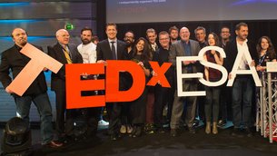 esa's tweet photo. #SciencebeyondFiction - a look back at our first #TEDxESA https://t.co/Rkx3KwQY4n https://t.co/V0dggvdwJk