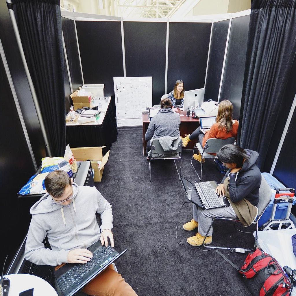 dx3showcase's tweet photo. #TBT to our show office at #Dx32015 in March. This is where we hang out during "slower" periods while the 2-day eve… https://t.co/c7GtKb9A7o