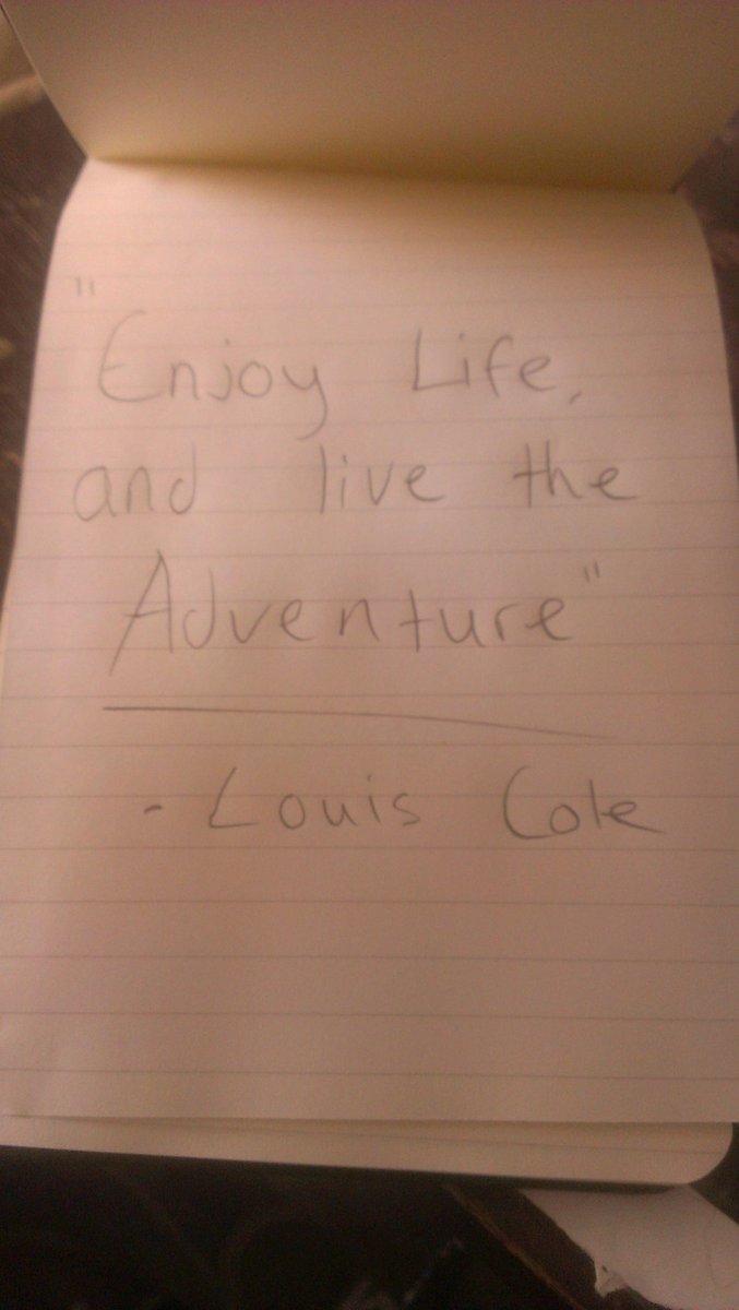 jackonabikeCA's tweet photo. Just a little reminder on the first page of my #Moleskine. @funforlouis #Adventure #Adventurequotes https://t.co/XoPQ08Hhs3