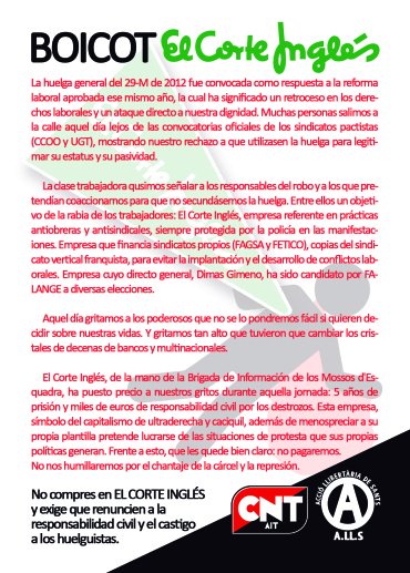 cnt_pedrera's tweet photo. #BoicotElCorteIngles #lavagaquevolem #lahuelgaquequeremos https://t.co/QFabq6LtF7 https://t.co/Jj1dG2iv9G