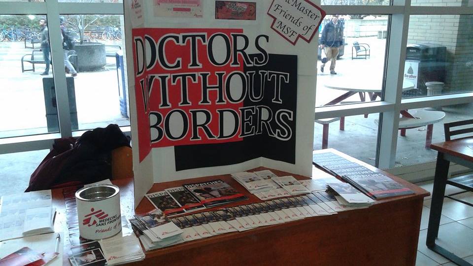MacFriendsofMSF's tweet photo. Meet us at our table at MUSC! We have informational brochures and are accepting donations! @MSU_Clubs #msfcanada https://t.co/nA1ETkhfWp